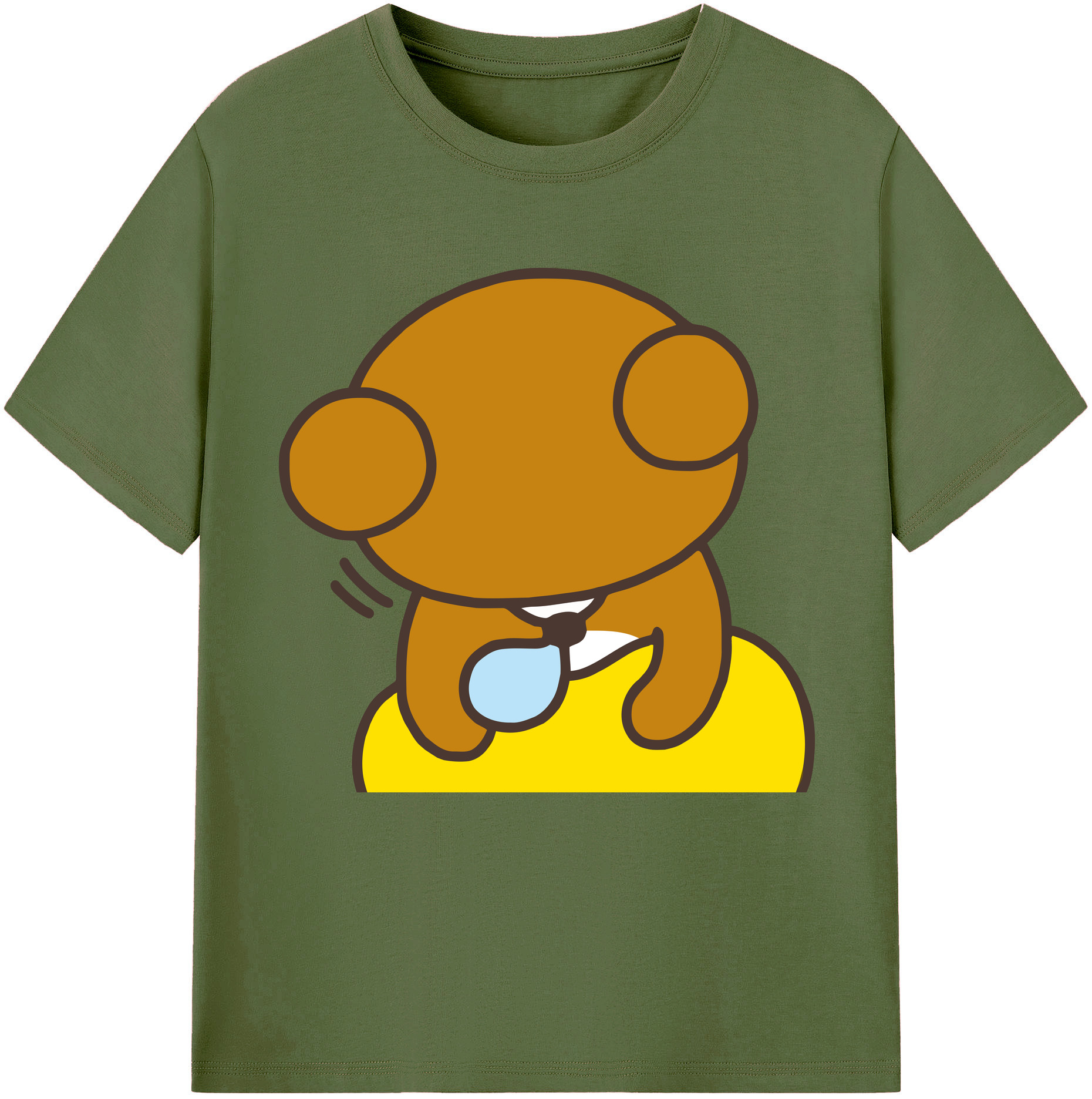（画像用） リラックマ リラックマ キイロイトリ Rilakkuma Korilakkuma Kiiroitori 綿100％半袖Tシャツ（フロントプリント）
